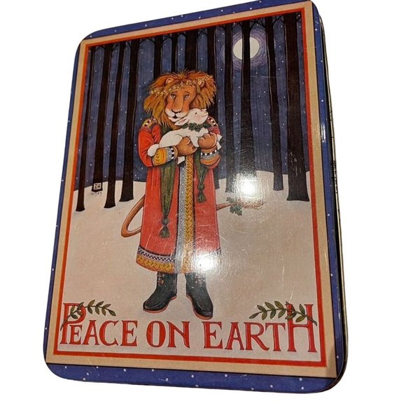 Mary Engelbreit Other - Mary Englbreit Christmas Tin Peace on Earth Vintage Metal Box with Lid u